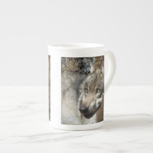 wolf porselein kop (Voorkant rechts)