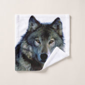 Wolf Portrait Bad Handdoek (Wasdoekje)