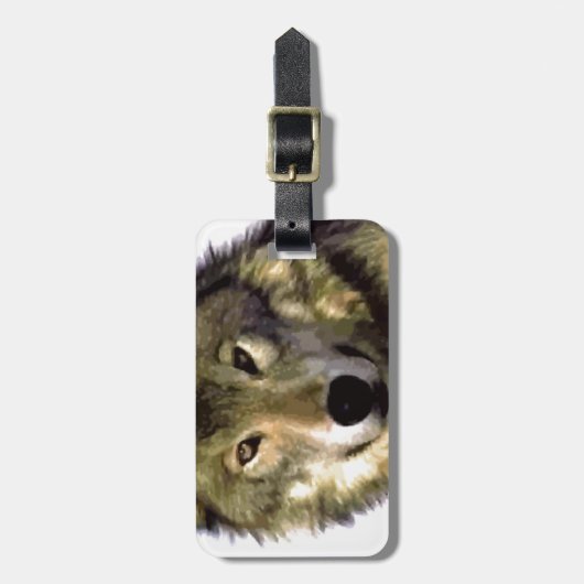 Wolf Portrait Bagagelabel (Voorkant verticaal)