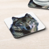 Wolf Portrait Bier Onderzetter (Linkerzijde)