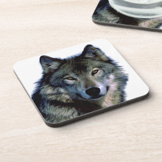 Wolf Portrait Bier Onderzetter (Linkerzijde)