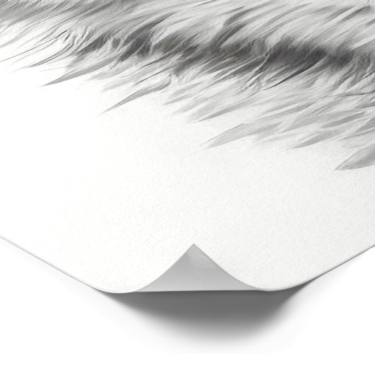 Wolf Portrait Black white Poster (Hoek)