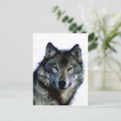 Wolf Portrait Briefkaart (Staand voorkant)