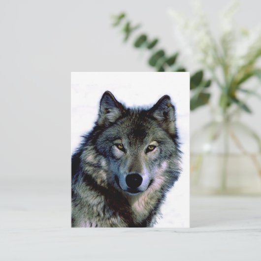 Wolf Portrait Briefkaart (Staand voorkant)