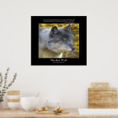 Wolf Portrait en Wolf Poem Wildlife Art Poster (Keuken)