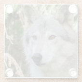 Wolf Portrait Glazen Onderzetter (Achterkant)