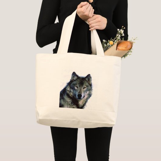 Wolf Portrait Grote Tote Bag (Voorkant (product))