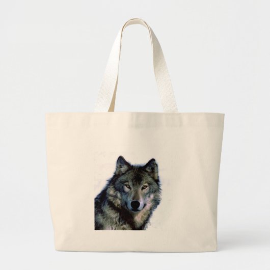 Wolf Portrait Grote Tote Bag (Voorkant)