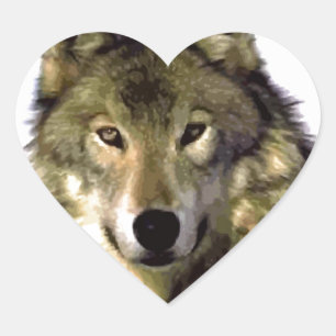 Wolf Portrait Hart Sticker