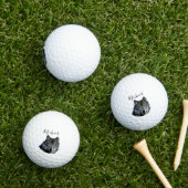 Wolf Portrait Jouw naam Custom Handschrift Golfballen (Insitu Gras)