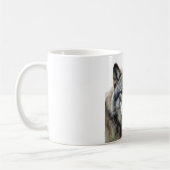 Wolf Portrait Jouw naam Custom Handschrift Koffiemok (Links)