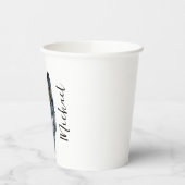 Wolf Portrait Jouw naam Custom Handschrift Papieren Bekers (Links)