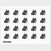 Wolf Portrait Jouw naam Custom Handschrift Vierkante Sticker (Vel)
