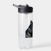 Wolf Portrait Jouw naam Custom Handschrift Waterfles (Rechts)