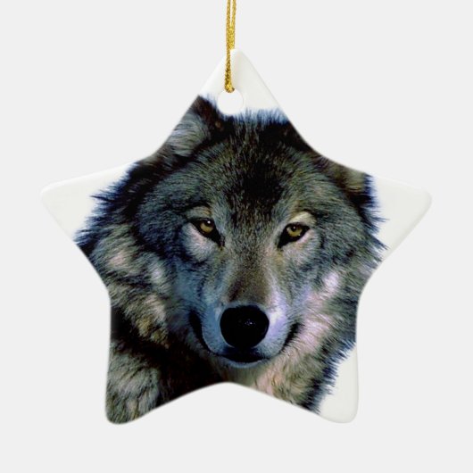 Wolf Portrait Keramisch Ornament (Voorkant)