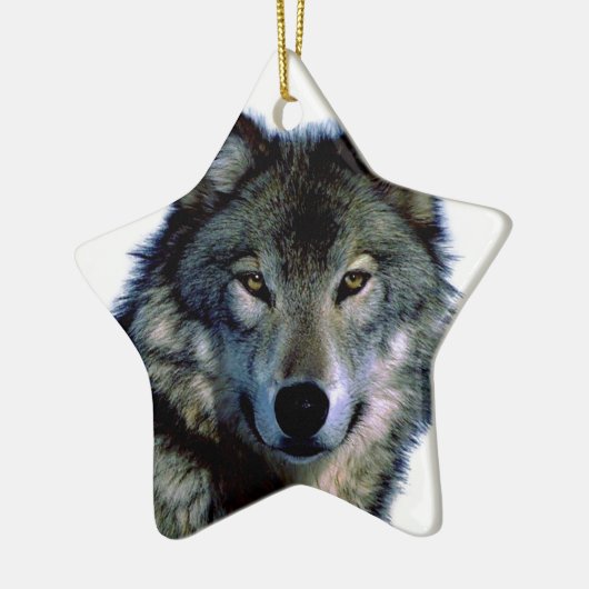 Wolf Portrait Keramisch Ornament (Links)