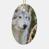 Wolf Portrait Keramisch Ornament (Links)