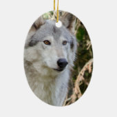 Wolf Portrait Keramisch Ornament (Achterkant)