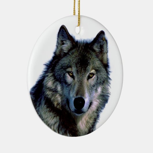 Wolf Portrait Keramisch Ornament (Rechts)