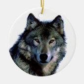 Wolf Portrait Keramisch Ornament (Voorkant)