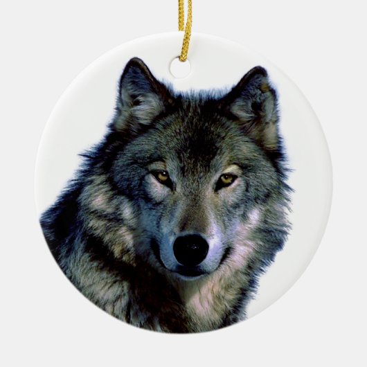 Wolf Portrait Keramisch Ornament (Voorkant)