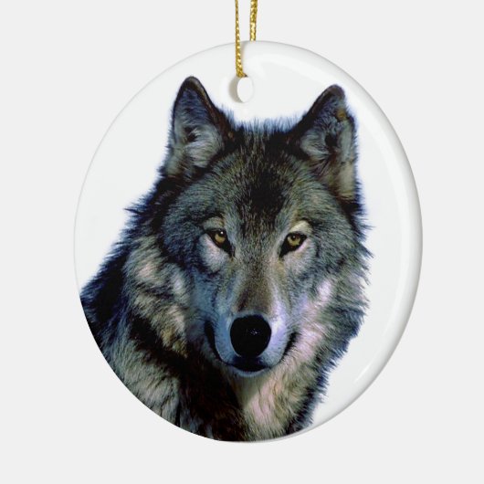 Wolf Portrait Keramisch Ornament (Links)