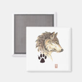 Wolf Portrait Magneet (Voorkant / Achterkant)