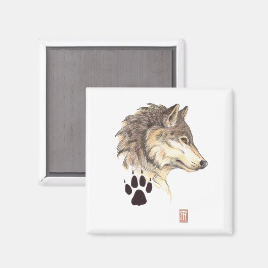 Wolf Portrait Magneet (Voorkant / Achterkant)