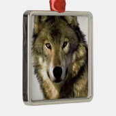 Wolf Portrait Metalen Ornament (Rechts)