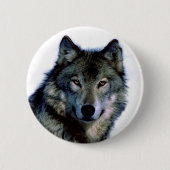 Wolf Portrait Ronde Button 5,7 Cm (Voorkant)