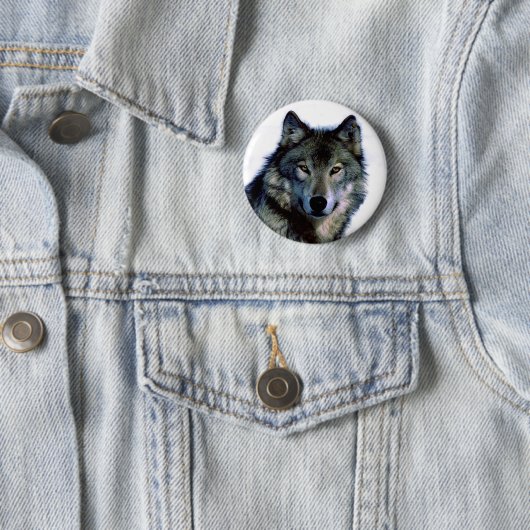 Wolf Portrait Ronde Button 5,7 Cm (In situ)