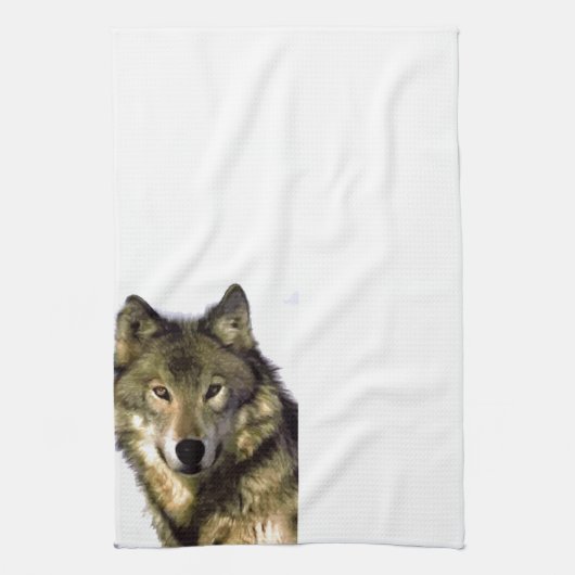 Wolf Portrait Theedoek (Verticaal)