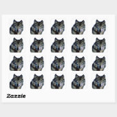 Wolf Portrait Vierkante Sticker (Vel)