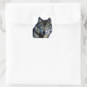 Wolf Portrait Vierkante Sticker (Tas)