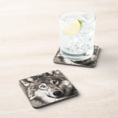 Wolf portret bier onderzetter (Rechterzijde)
