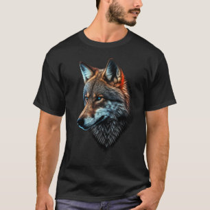 Wolf Portret Blauwe Ogen Dierenprint Kunst Wolf T-shirt