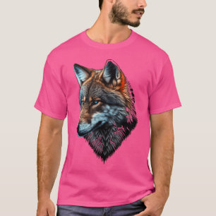 Wolf Portret Blauwe Ogen Dierenprint Kunst Wolf T-shirt