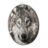 Wolf portret dartbord (Voorkant Rechts)
