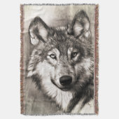 Wolf portret deken (Voorkant Verticaal)