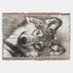 Wolf portret deken