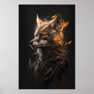 Wolf Portret Dier Natuur Wildlife Art Schilderij Poster