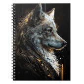 Wolf Portret Dier Natuur Wildlife Donker Schilderi Notitieboek (Voorkant)