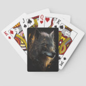 Wolf Portret Dier Natuur Wildlife Donker Schilderi Pokerkaarten (Achterkant)
