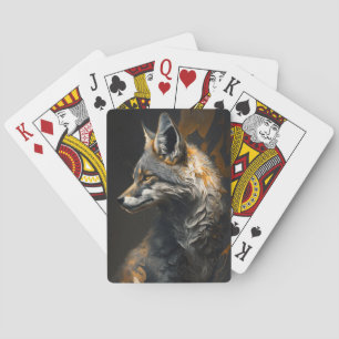 Wolf Portret Dier Natuur Wildlife Donker Schilderi Pokerkaarten