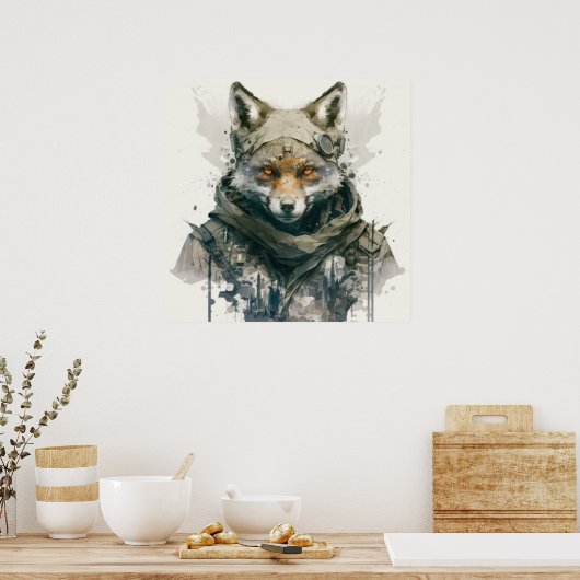 Wolf Portret Dier Schilderen Wildlife Forest Poster (Keuken)