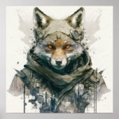 Wolf Portret Dier Schilderen Wildlife Forest Poster (Voorkant)