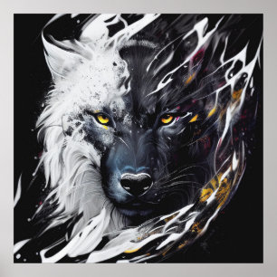 Wolf Portret Dierenschilderij Wildlife Avontuur Poster