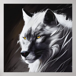 Wolf Portret Dierenschilderij Wildlife Avontuur Poster