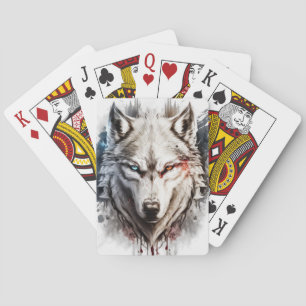 Wolf Portret Dierenschilderij Wildlife Outdoors Pokerkaarten