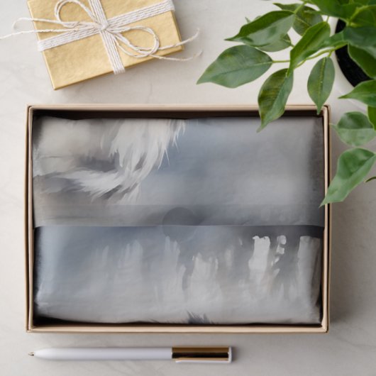 Wolf Portret in zachte Waterverf Tissuepapier (Geschenk)